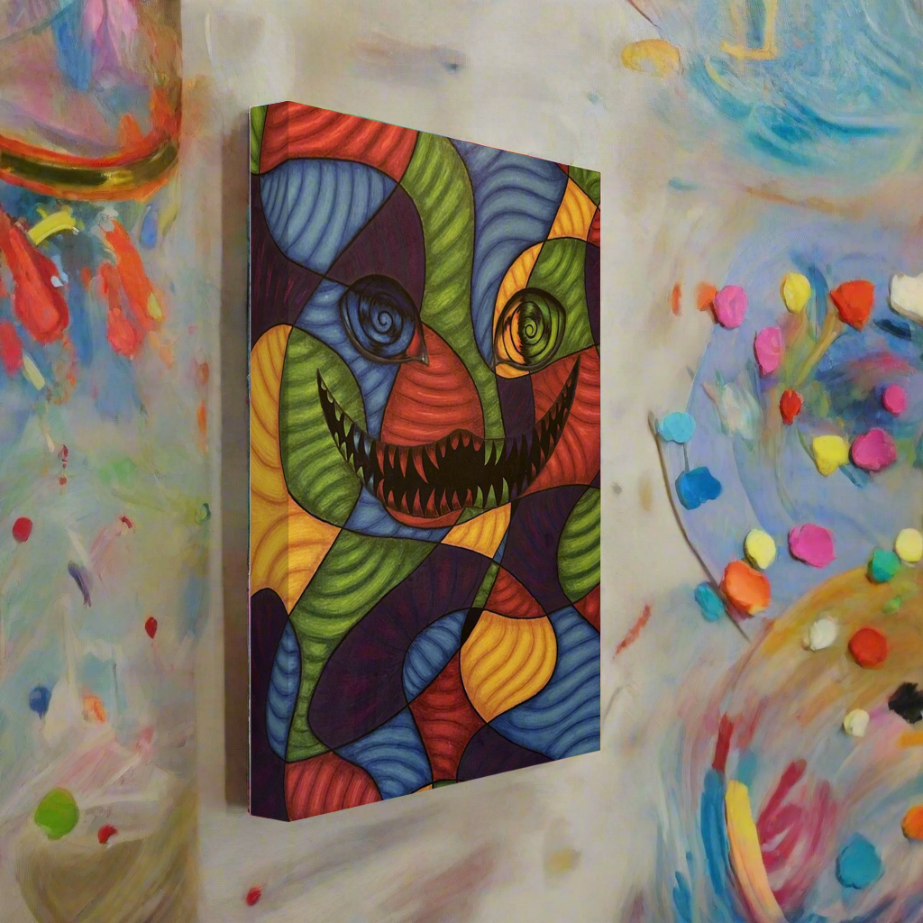 A canvas print with the phrase “My Reality Is Different Than Yours” in bold typography, over an abstract background symbolizing shifting perception.

