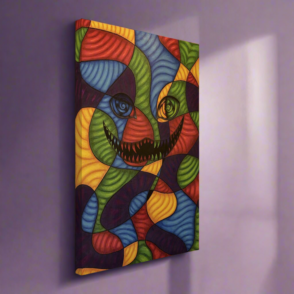 A canvas print with the phrase “My Reality Is Different Than Yours” in bold typography, over an abstract background symbolizing shifting perception.

