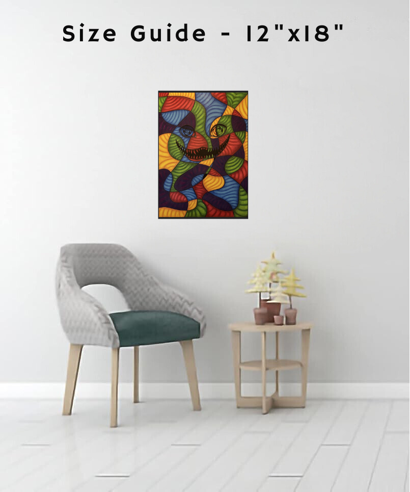 A canvas print with the phrase “My Reality Is Different Than Yours” in bold typography, over an abstract background symbolizing shifting perception.

