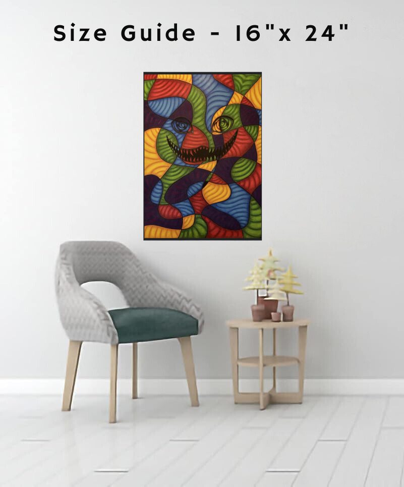 A canvas print with the phrase “My Reality Is Different Than Yours” in bold typography, over an abstract background symbolizing shifting perception.

